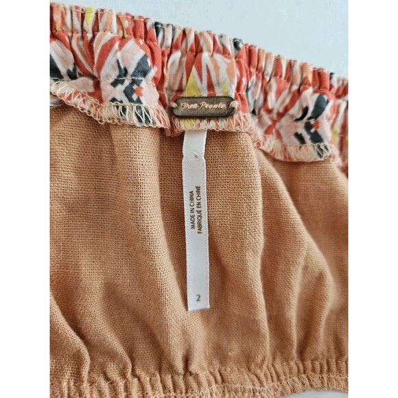 FREE PEOPLE CORAL ROSALYN JUMPSUIT SZ 2 No Belt Boho linen - Picture 8 of 10